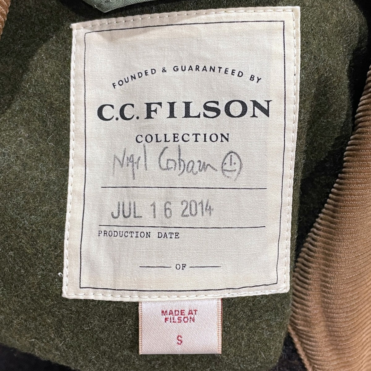 NIGEL CABOURN×C．C． FILSON ソフトハンティングジャケット SOFT HUNTING JACKET 8081280010 古着・中古-6枚目のアイテム画像