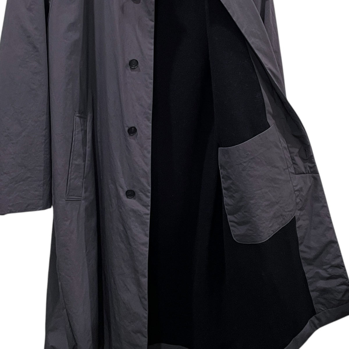 ATON 23AW アサコナイロン バルマカーンコート ASAKO NYLON BALMACAAN COAT CM．AG．NW．6990 古着・中古-4枚目のアイテム画像