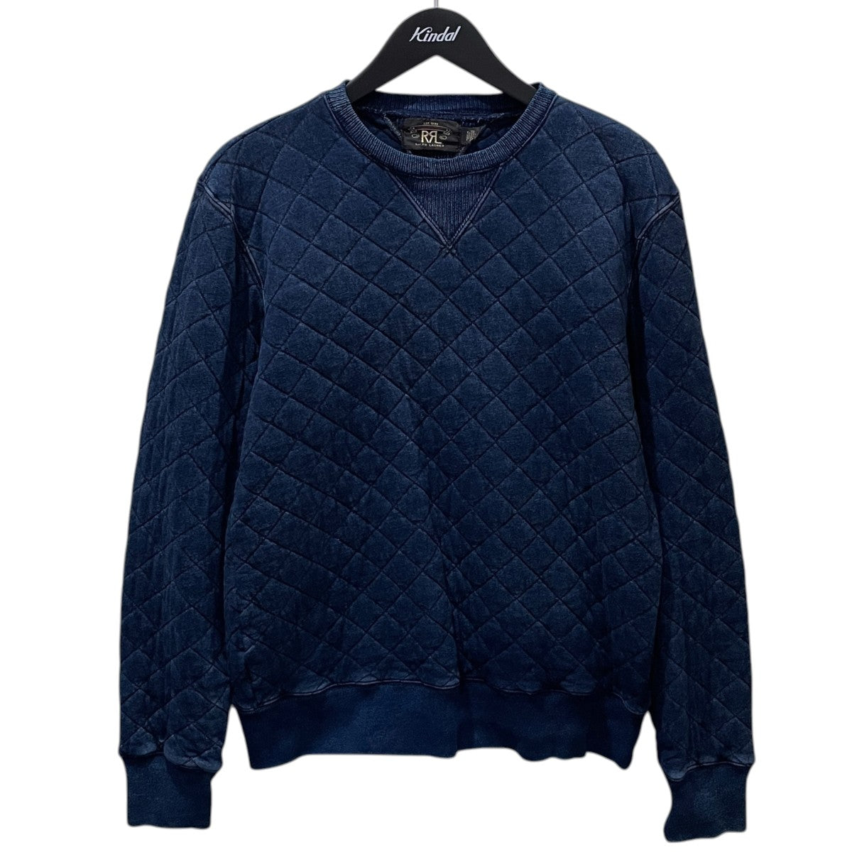 インディゴ染め キルティングスウェットトレーナー Quilted Indigo Cotton Crewneck ルテッドインディゴコットンクルーネック 782758388001