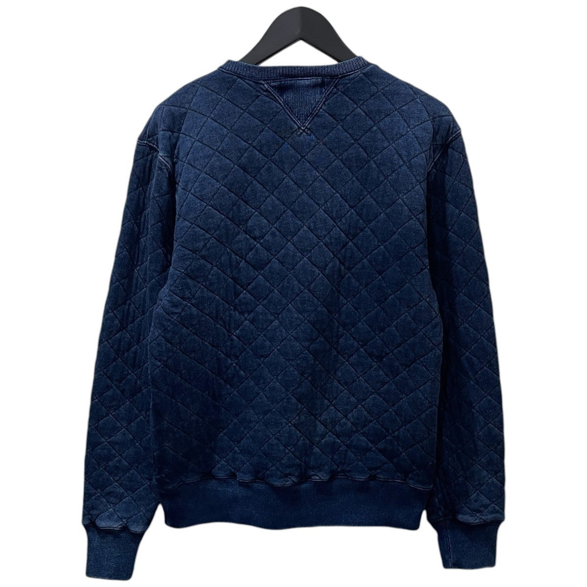 インディゴ染め キルティングスウェットトレーナー Quilted Indigo Cotton Crewneck ルテッドインディゴコットンクルーネック 782758388001