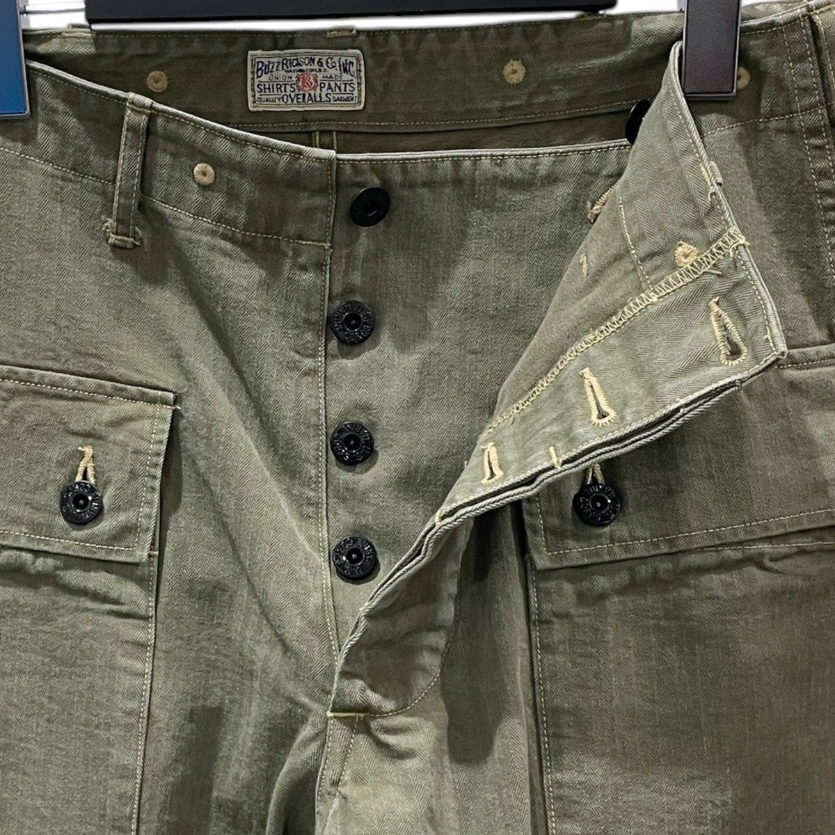 Buzz Rickson’s ヘリンボーンカーゴパンツ HERRINGBONE TWILL PANTS U．S．M．C．ヘリンボーンツイルパンツ BR40435 古着・中古-3枚目のアイテム画像