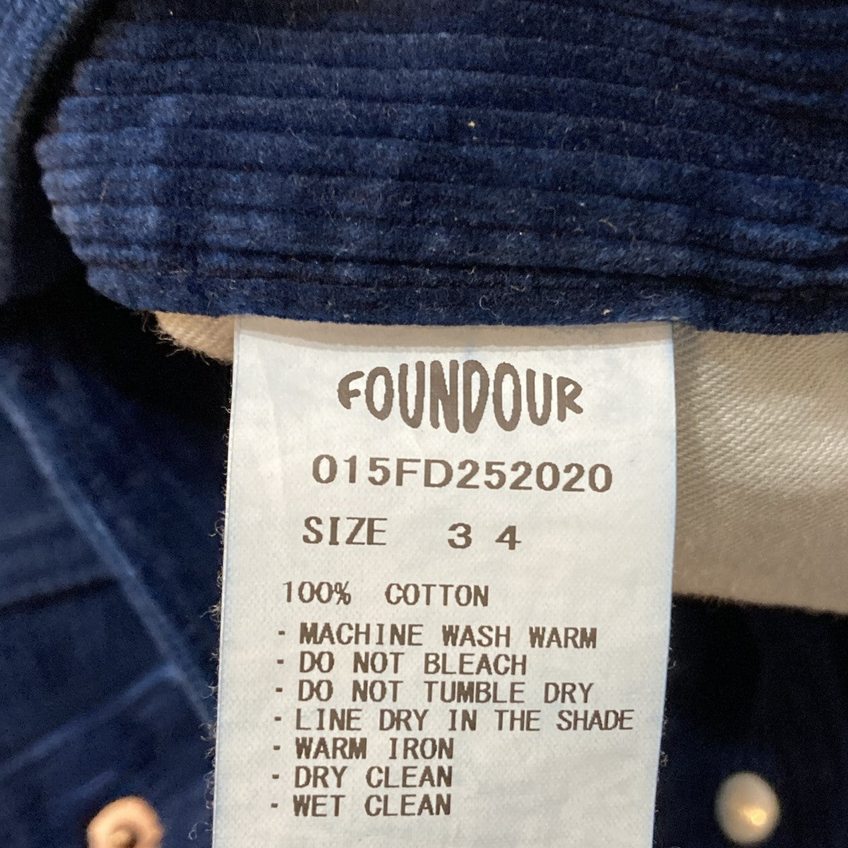 FOUNDOUR コーデュロイパンツ015FD252020 古着・中古-7枚目のアイテム画像
