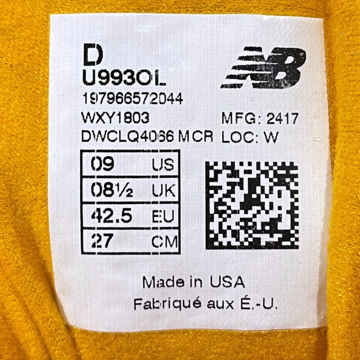 スニーカー 993 MADE IN USA U993OL