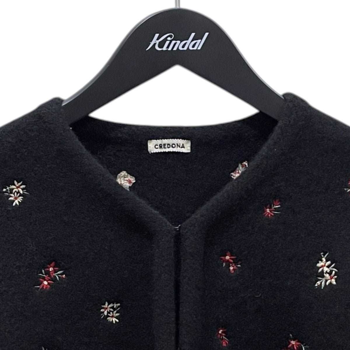 CREDONA 25AW フラワー エンブロイダリー ニットジャケット FLOWER EMBROIDERY KNIT JACKET 1425511389-0 古着・中古-3枚目のアイテム画像