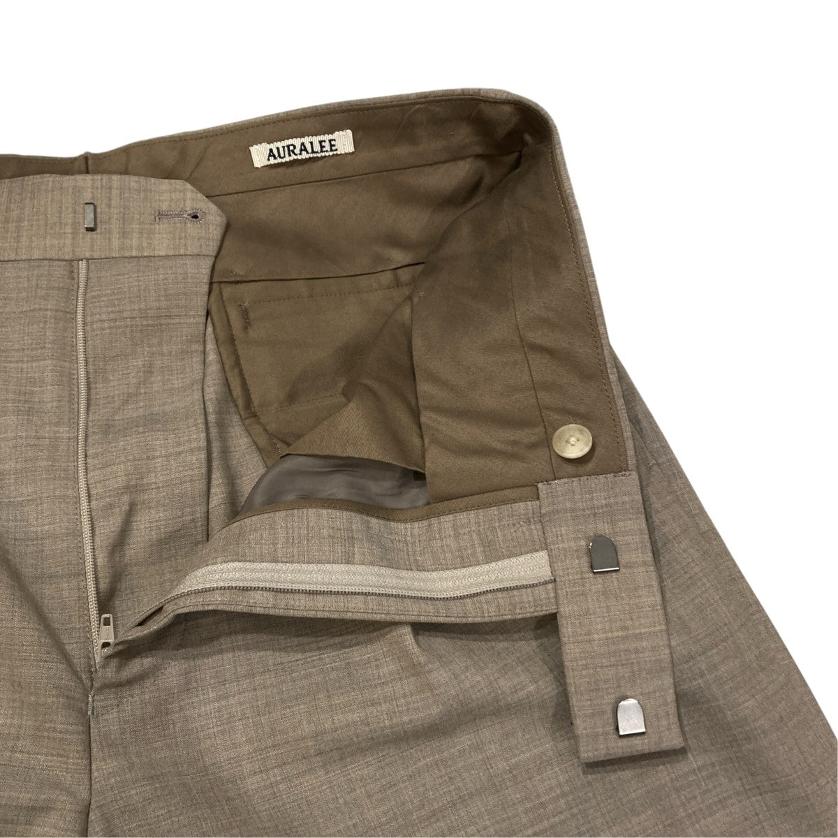 AURALEE SUPER FINE TROPICAL WOOL SLACKSスラックスA25SP03WT 古着・中古-4枚目のアイテム画像