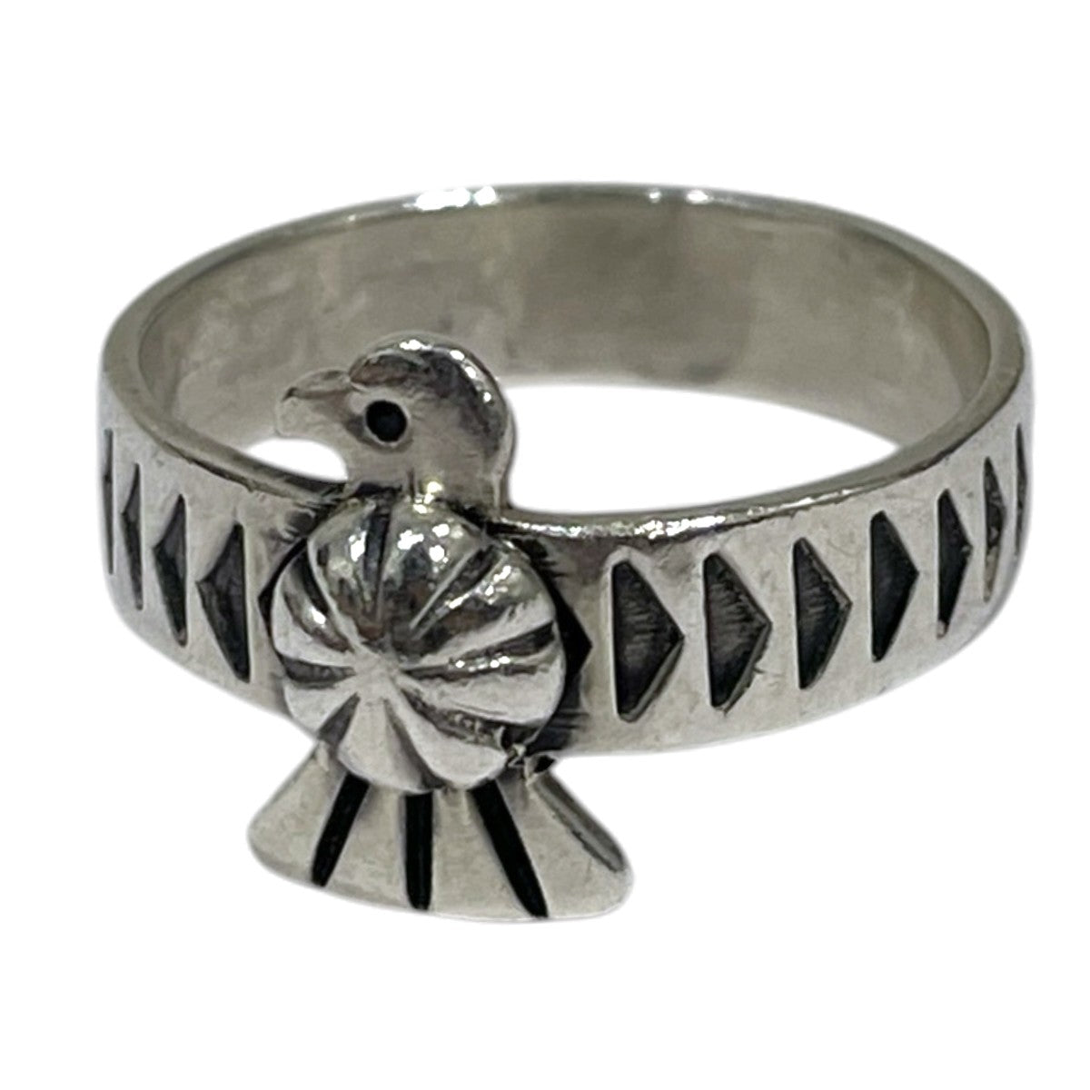 サンダーバード ナロースタンプワーク リング Thunderbird Narrow Stamp Work Ring Darrell Cadman ダレル・キャドマン ナバホ族