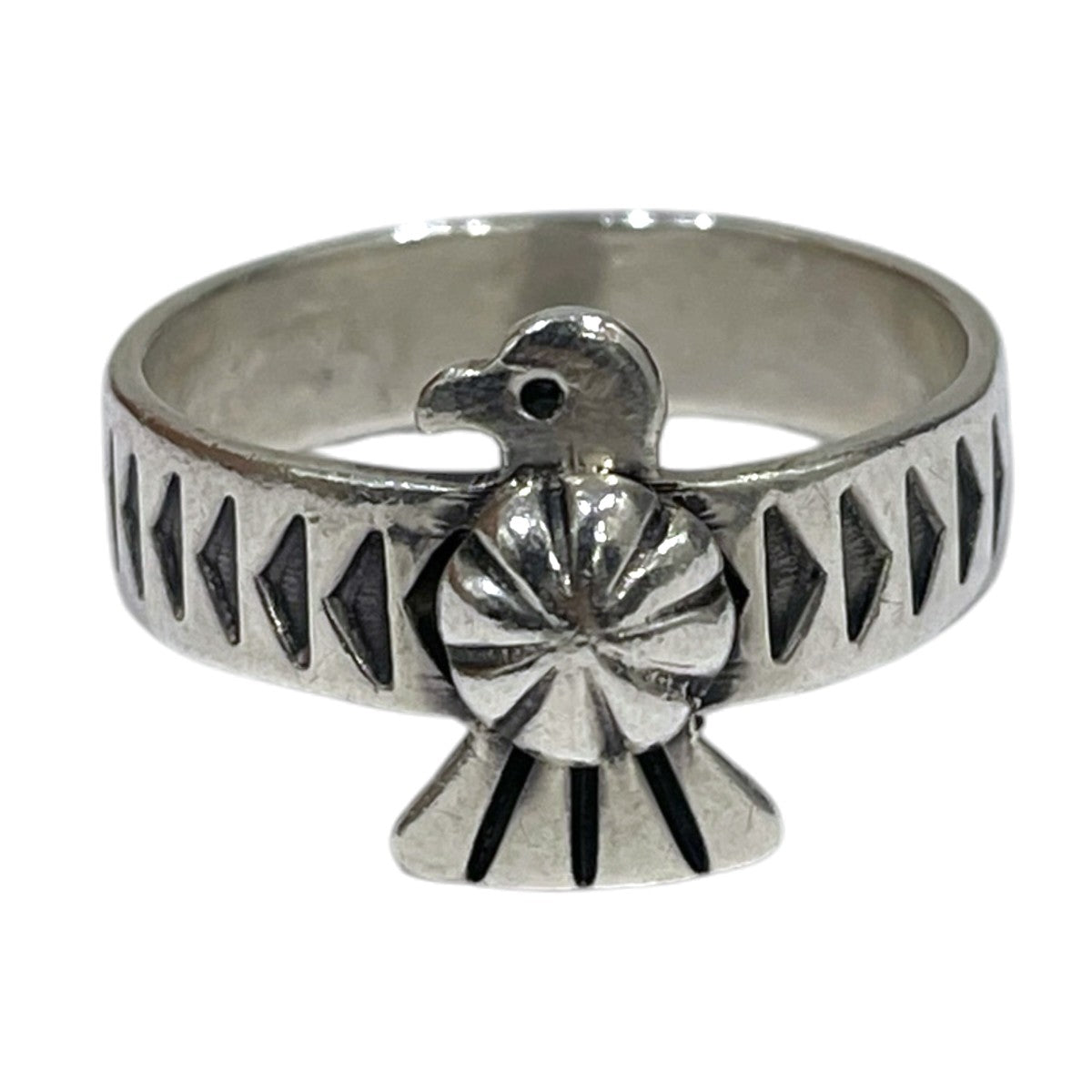 サンダーバード ナロースタンプワーク リング Thunderbird Narrow Stamp Work Ring Darrell Cadman ダレル・キャドマン ナバホ族