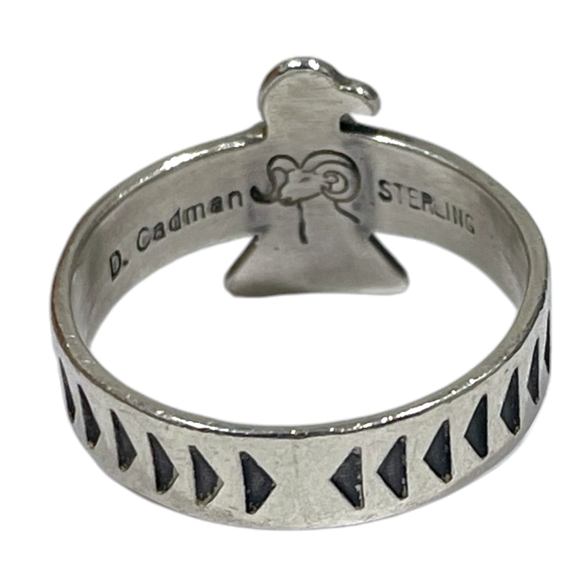 サンダーバード ナロースタンプワーク リング Thunderbird Narrow Stamp Work Ring Darrell Cadman ダレル・キャドマン ナバホ族