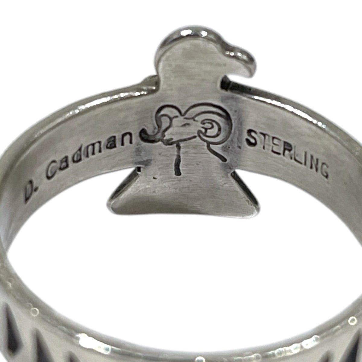 サンダーバード ナロースタンプワーク リング Thunderbird Narrow Stamp Work Ring Darrell Cadman ダレル・キャドマン ナバホ族