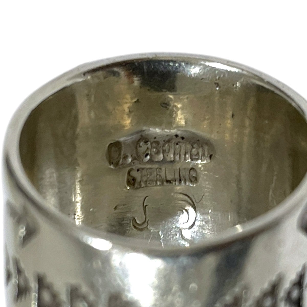 インディアンジュエリー サンダーバード アロースタンプワーク リング Thunderbird Arrow Stamp Work Ring Darrell Cadman ダレル・キャドマン ナバホ族 古着・中古-8枚目のアイテム画像