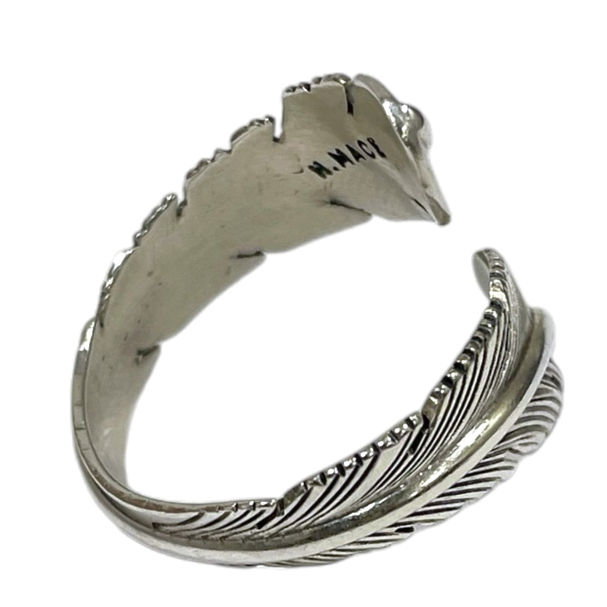 インディアンジュエリー シルバーリング Eagle Feather Adjustable Ring イーグルフェザー アジャスタブル リング Harvey Mace ハービー・メイス ナバホ族 古着・中古-4枚目のアイテム画像