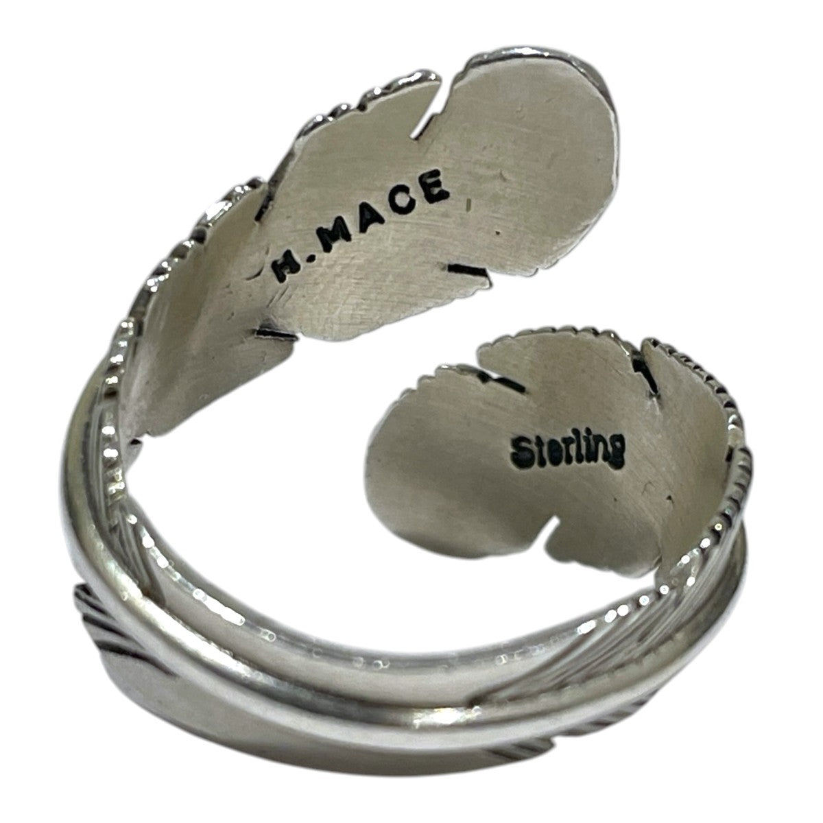 インディアンジュエリー シルバーリング Eagle Feather Adjustable Ring イーグルフェザー アジャスタブル リング Harvey Mace ハービー・メイス ナバホ族 古着・中古-6枚目のアイテム画像
