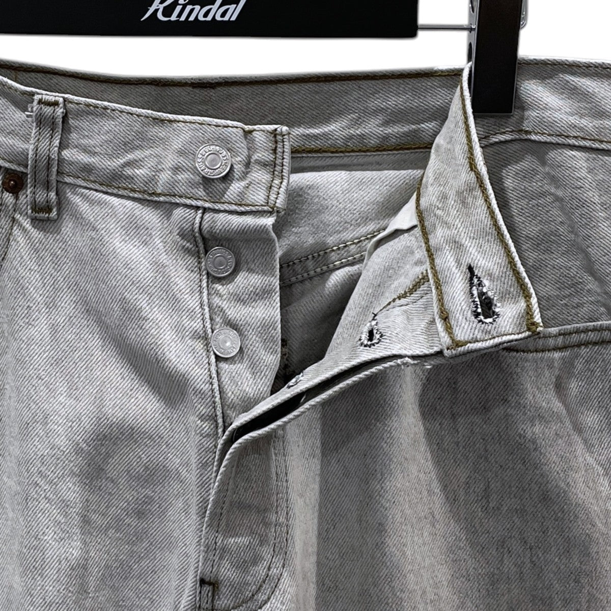 LEVI’S 先染めブラックデニムパンツ 501 MADE IN USA ボタン裏524 501-0658 古着・中古-3枚目のアイテム画像