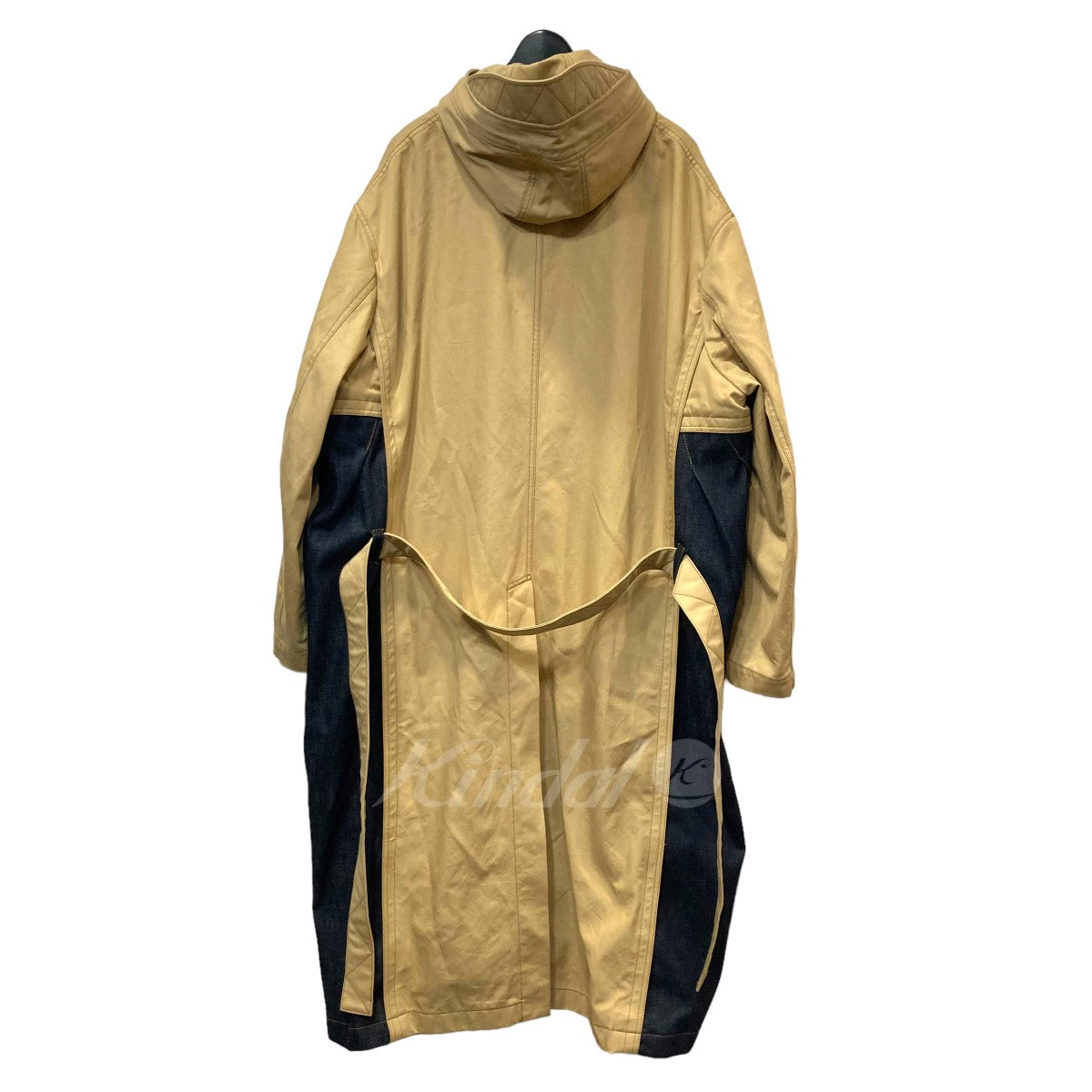 KHOKI(コッキ) 21SS「DOUBLE COLOR RAIN COAT」デニムドッキングステンカラーコート