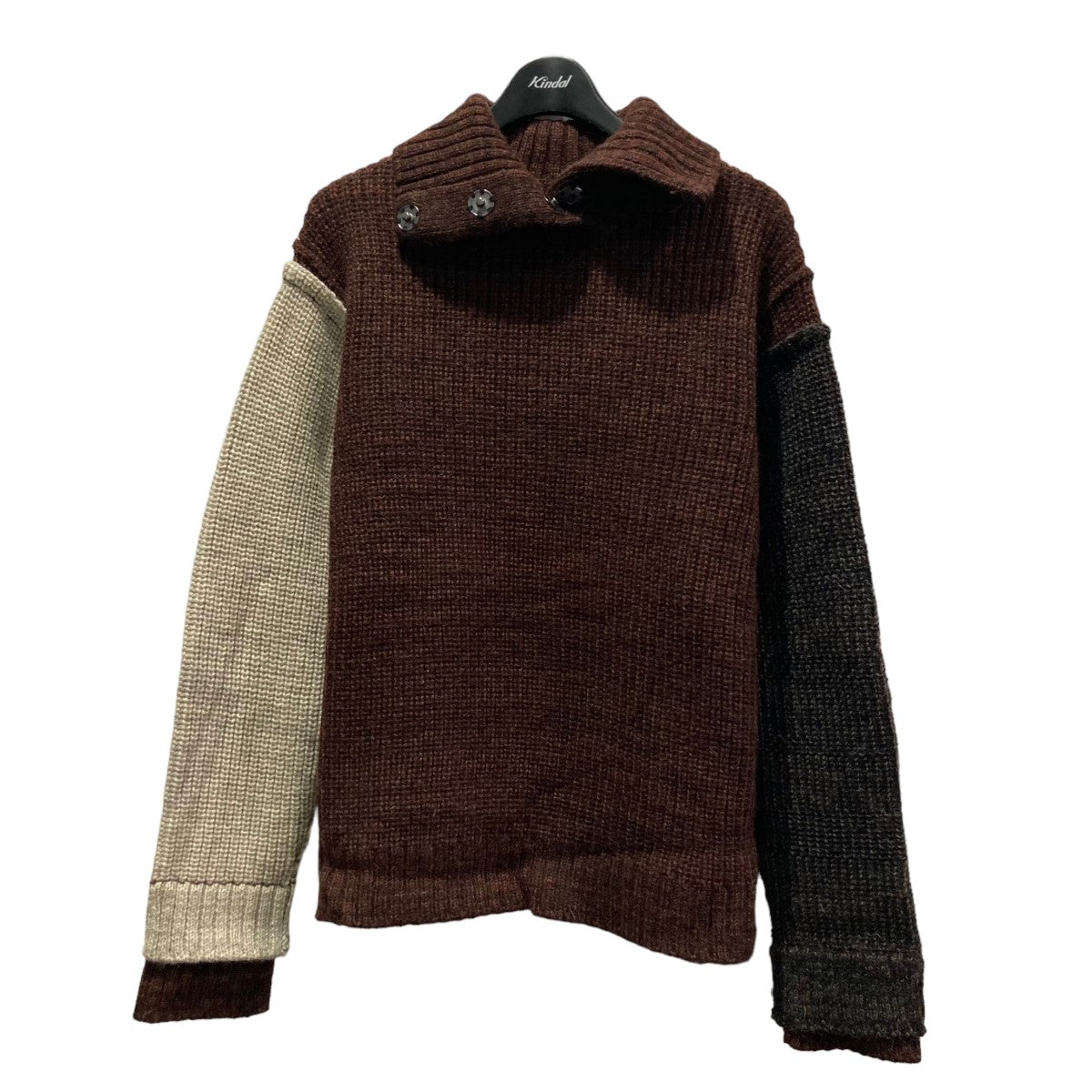 22AW「Suzani patchwork knit」エルボーパッチタートルネックニット