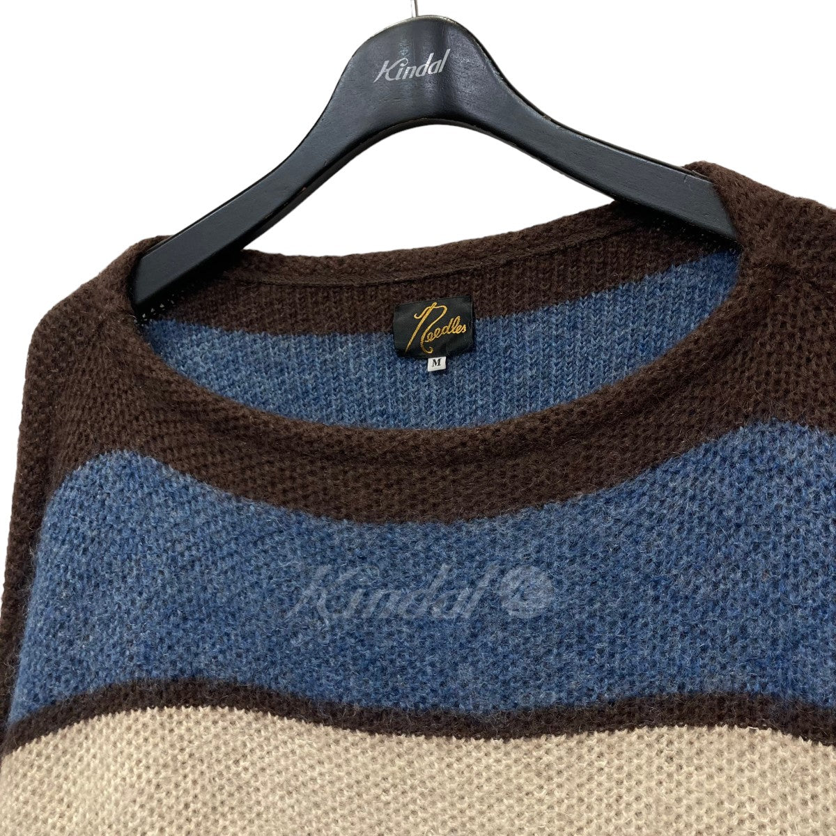 Needles(ニードルス) 「mohair boat neck sweater」 モヘアボートネックニットセーター BG261  ブラウン×スカイブルー サイズ Ｍ｜【公式】カインドオルオンライン ブランド古着・中古通販【kindal】