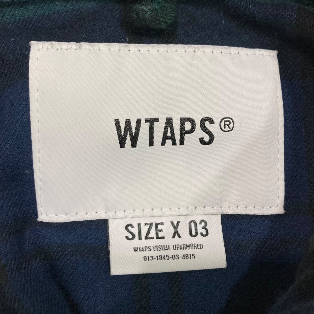 WTAPS(ダブルタップス) 22AW 「DECK／LS／COTTON．FLANNEL．TEXTILE．CRST」チェックシャツ  222TQDT-SHM01 ネイビー×グリーン サイズ X03｜【公式】カインドオルオンライン ブランド古着・中古通販【kindal】