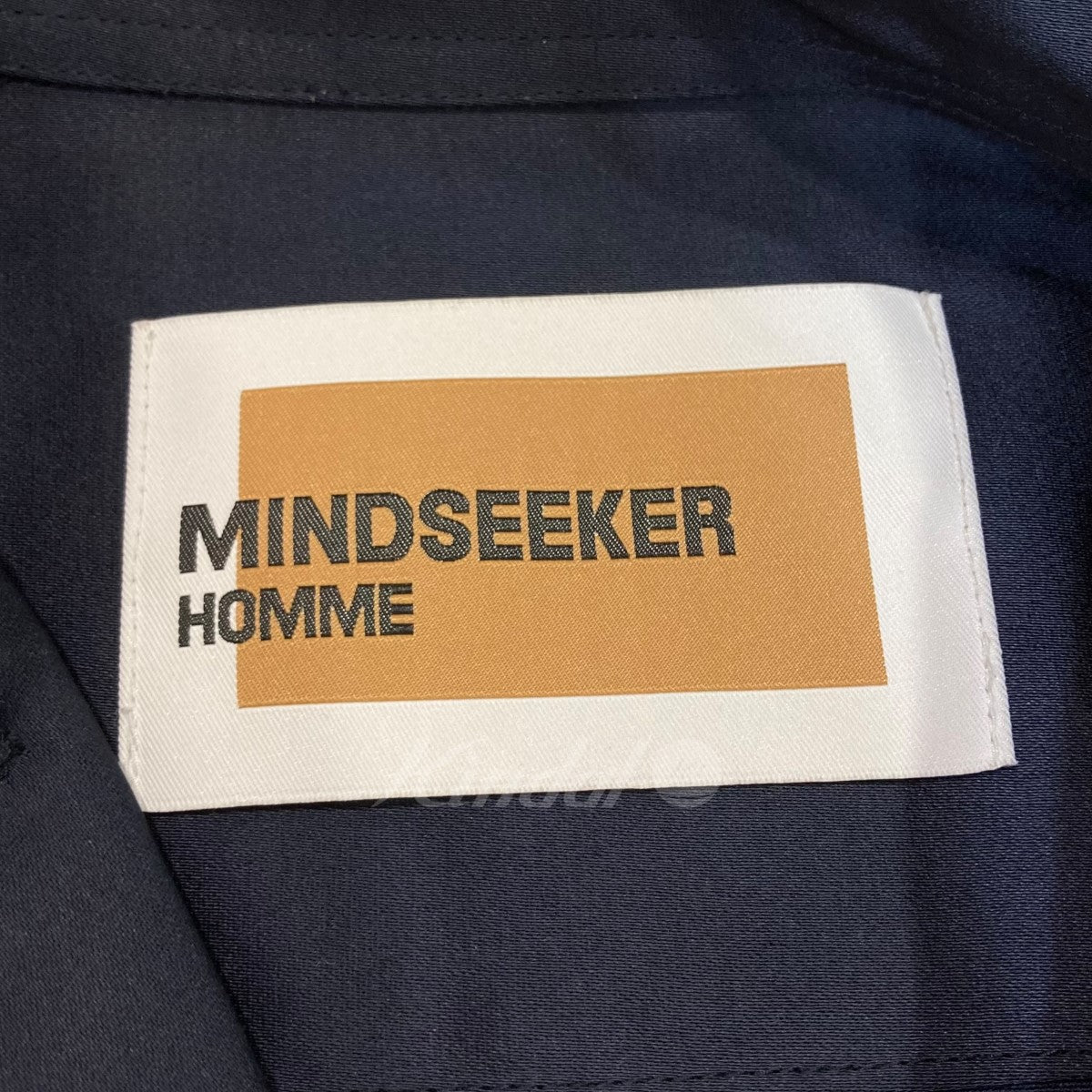 MINDSEEKER HOMME(マインドシーカーオム) 刺繍サテンシャツ ネイビー ...