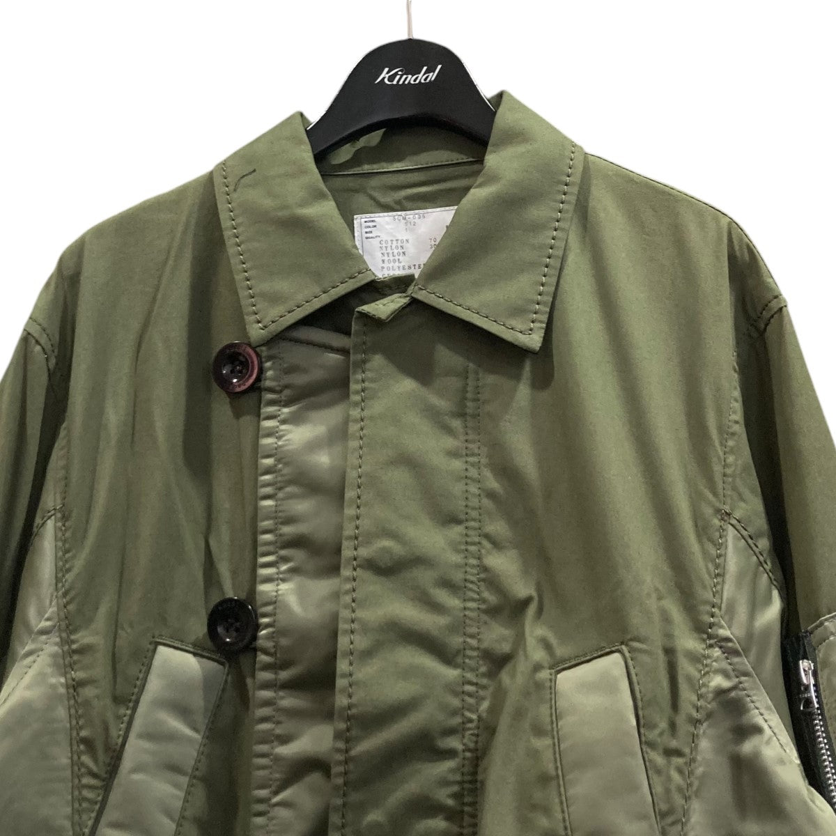 sacai(サカイ) 21AWMilitary CoatミリタリーコートSCM-035 SCM-035 オリーブ サイズ  1｜【公式】カインドオルオンライン ブランド古着・中古通販【kindal】