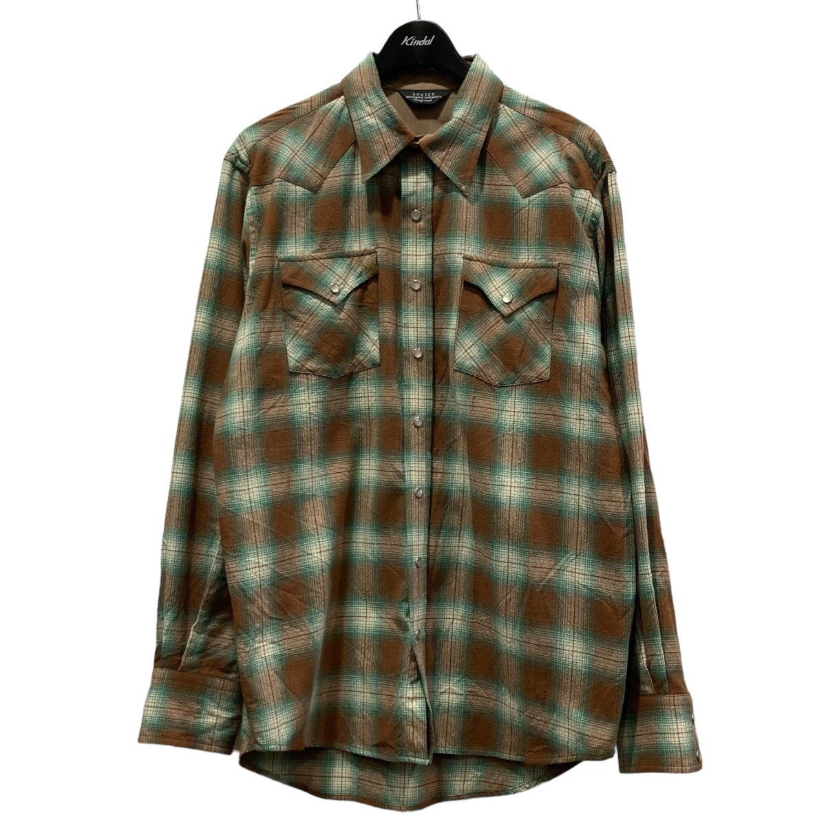 UNUSED(アンユーズド) ombre check western shirtウエスタンチェックシャツUS1816 US1816 ブラウン×グリーン  サイズ M｜【公式】カインドオルオンライン ブランド古着・中古通販【kindal】