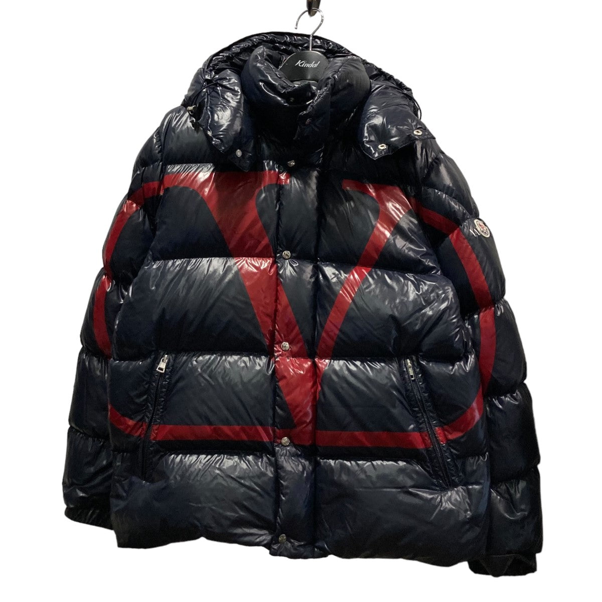 V Logo Navy Rosso Mens Down Jacketダウンジャケット