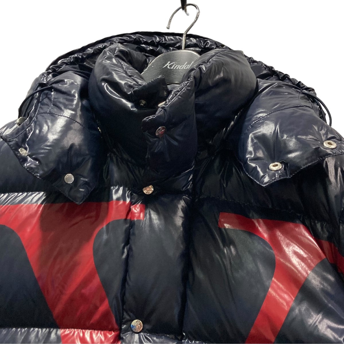 V Logo Navy Rosso Mens Down Jacketダウンジャケット