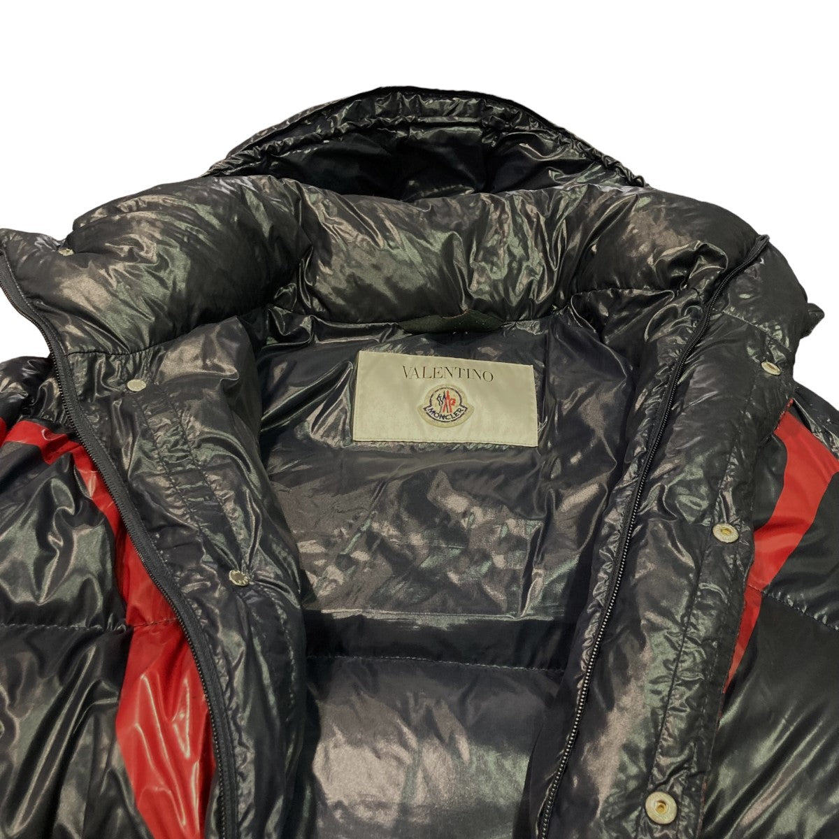 V Logo Navy Rosso Mens Down Jacketダウンジャケット