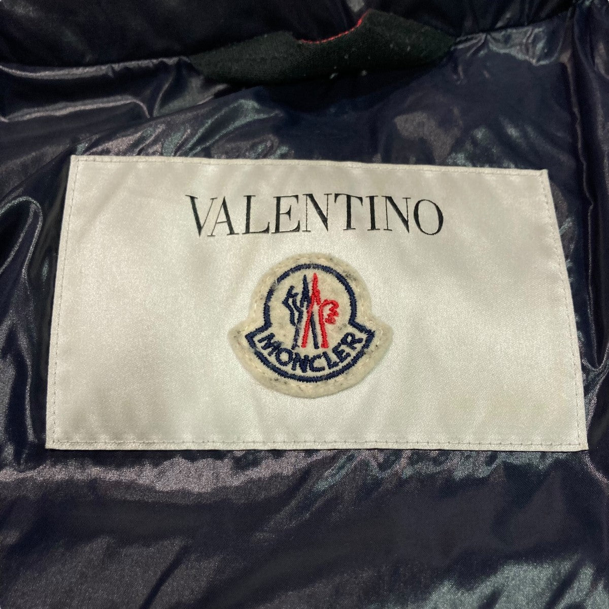 V Logo Navy Rosso Mens Down Jacketダウンジャケット