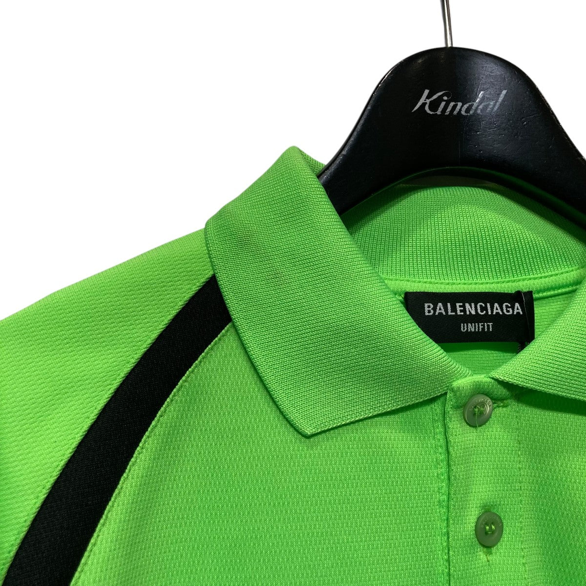 BALENCIAGA グリーン ストライプ ポロシャツ BALENCIAGA(バレンシアガ) フェイクレイヤードポロシャツ661507