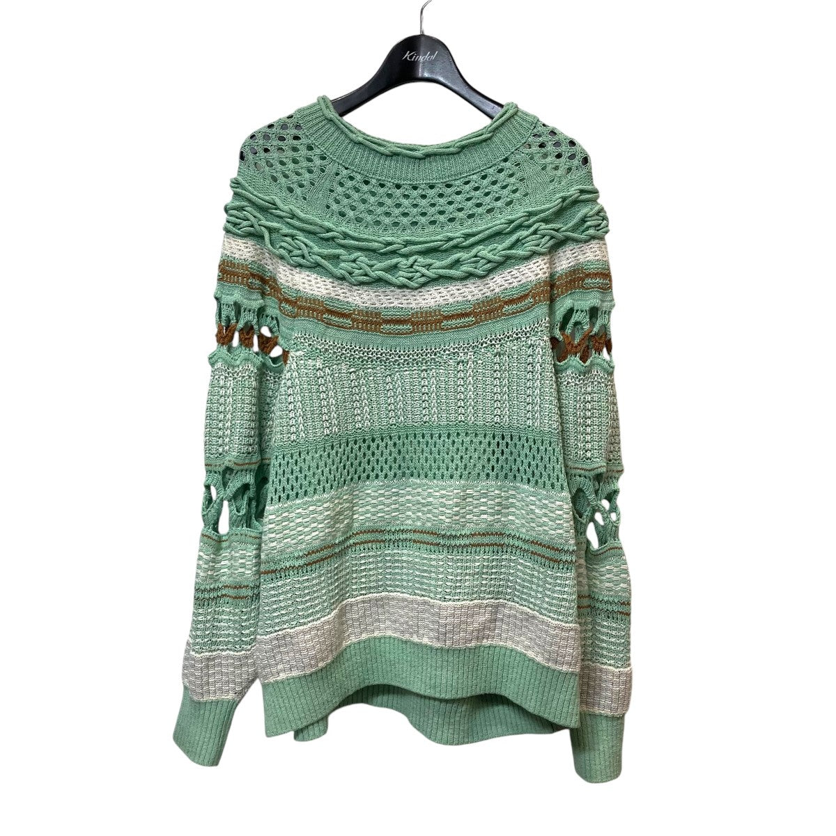 23SSBamboo Basket Pattern Knitted TopメッシュニットMM23SS-KN036