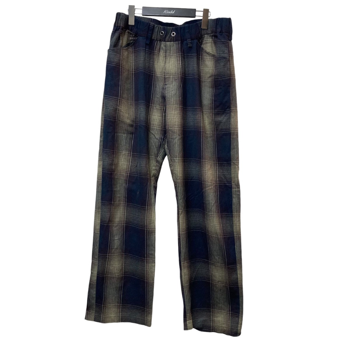 ANCELLM(アンセルム) 23AWFLANNEL CHECK EASY SLACKS PANTSチェックダメージパンツANC-PT32 ANC- PT32 パープル×グレー サイズ 2｜【公式】カインドオルオンライン ブランド古着・中古通販【kindal】