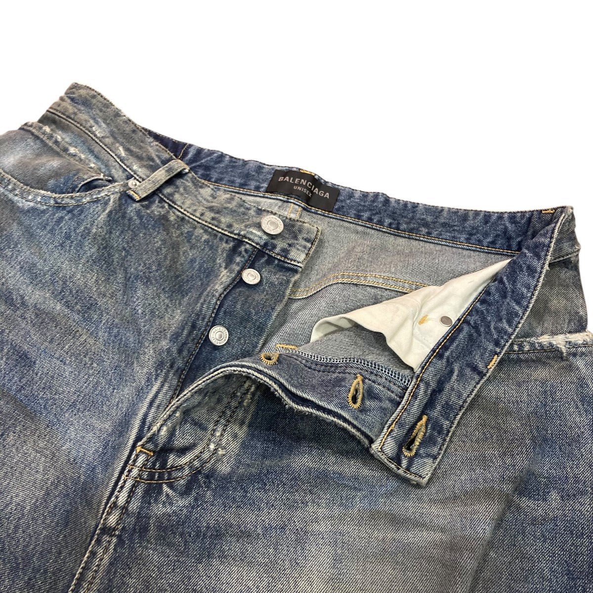 BALENCIAGA(バレンシアガ) 23SSダメージ加工バギー デニムパンツ745213 