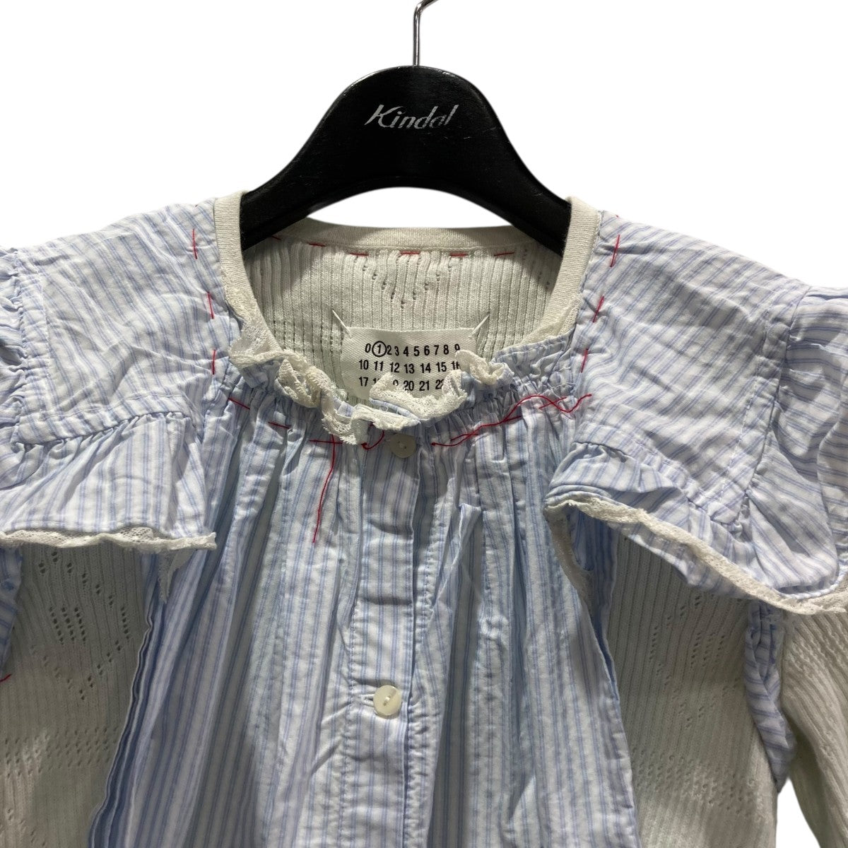 Maison Margiela メゾンマルジェラ S51HA1087 S17666 21SS ホワイト×ブルー シャツドッキング トップス ホワイト／ブルー M トップス コットン レディース 中古 Maison Margiela メゾンマルジェラ S51HA1087 S17666 21SS