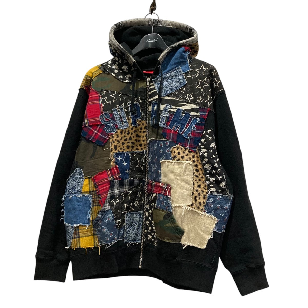 Supreme(シュプリーム) 22AWSUPREME Patchwork Zip Up Hooded Sweatshirtパッチワークジップパーカー  ブラック サイズ L｜【公式】カインドオルオンライン ブランド古着・中古通販【kindal】