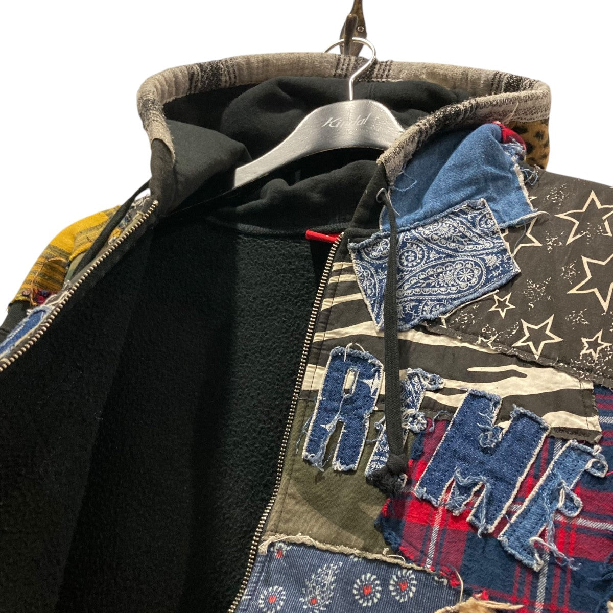 22AWSUPREME Patchwork Zip Up Hooded Sweatshirtパッチワークジップパーカー