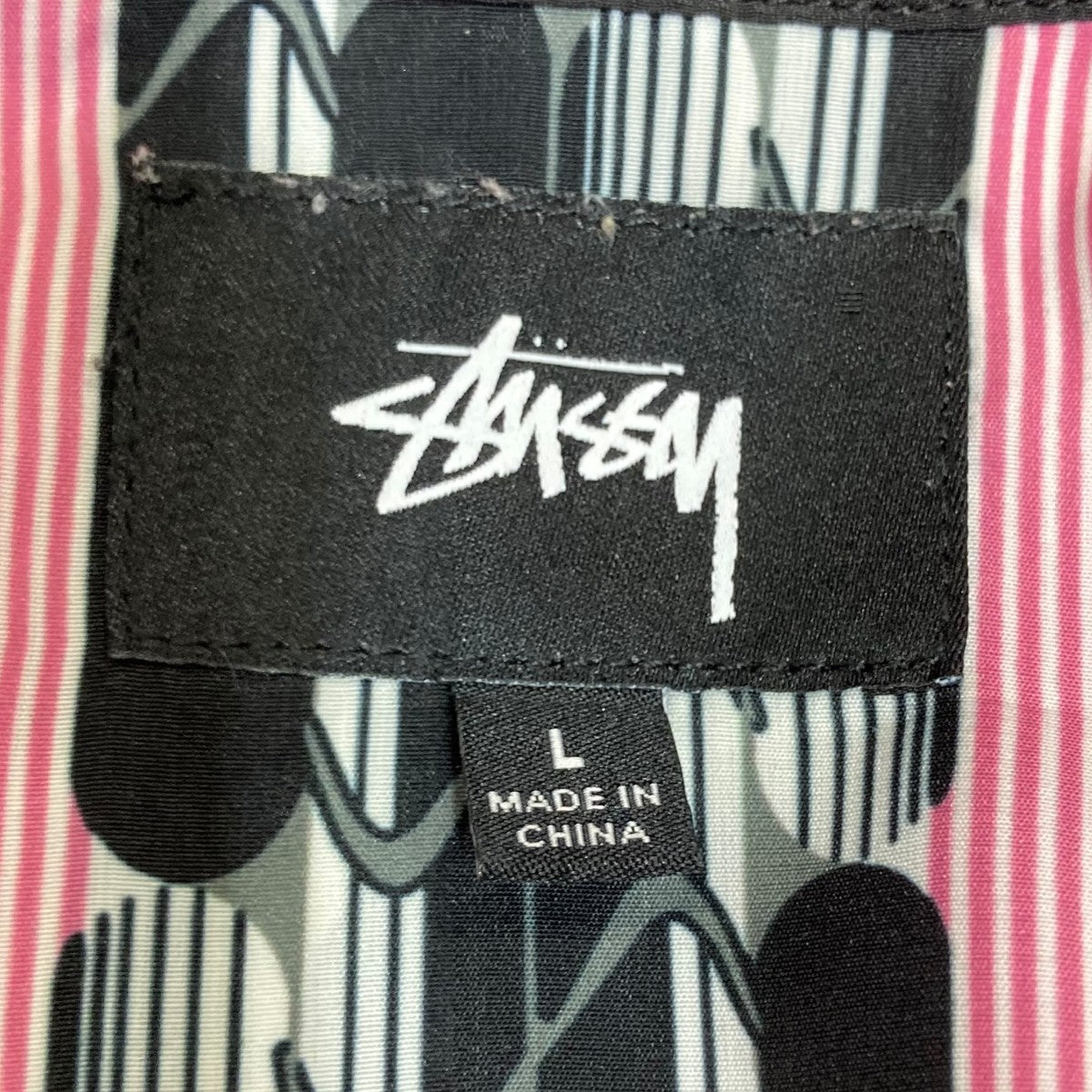 STUSSY ビッグファルコン レーヨンアロハシャツ M ピンク USED PRINTED T-SHIRT/MARVEL/STUSSY/M | FERANTRACING/VINTAGE