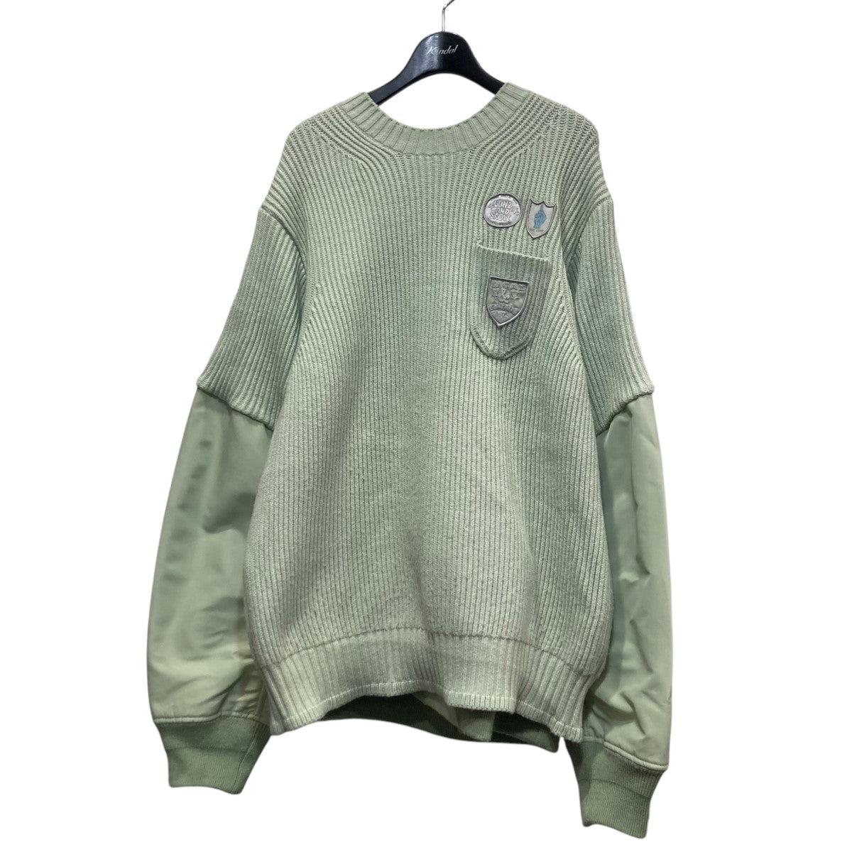 24AWMulti Patch Nylon Twill×Knit Sweaterニットセーター24-03550M
