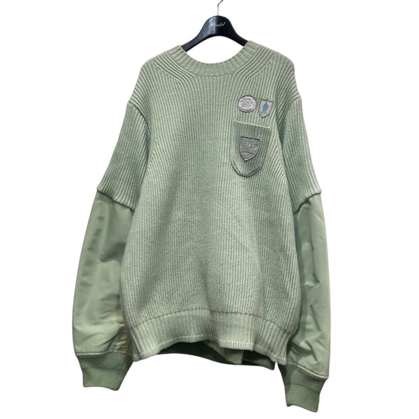 sacai×Mark Gonzales Gonz 24AWMulti Patch Nylon Twill×Knit Sweater