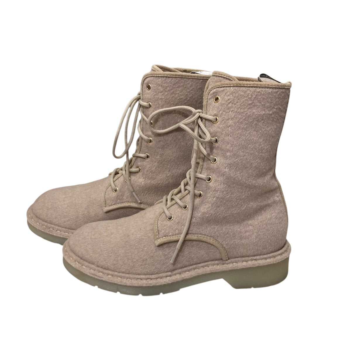 MaxMara(マックスマーラ) スエードトリムコンバットブーツ ベージュ