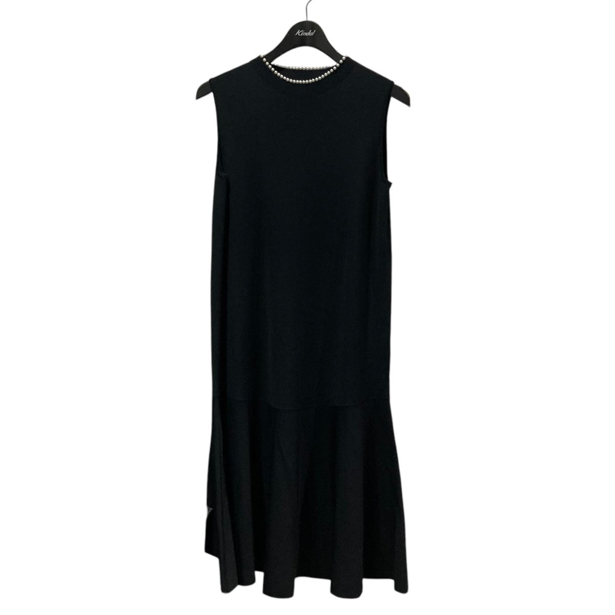 アナイ ANAYI フレアワンピース ミモレ ロング ノースリーブ クルー  