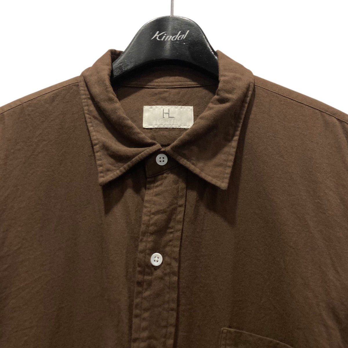 【HERILL/ヘリル】CASHMERE REGULAR COLLAR シャツ Namu Shop - Herill Cotton Cashmere Regular Collar Shirt - Beige
