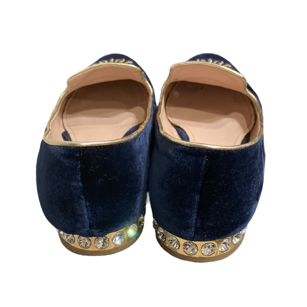 MIU MIU(ミュウミュウ) ヒールビジューヘベロア刺繍パンプス