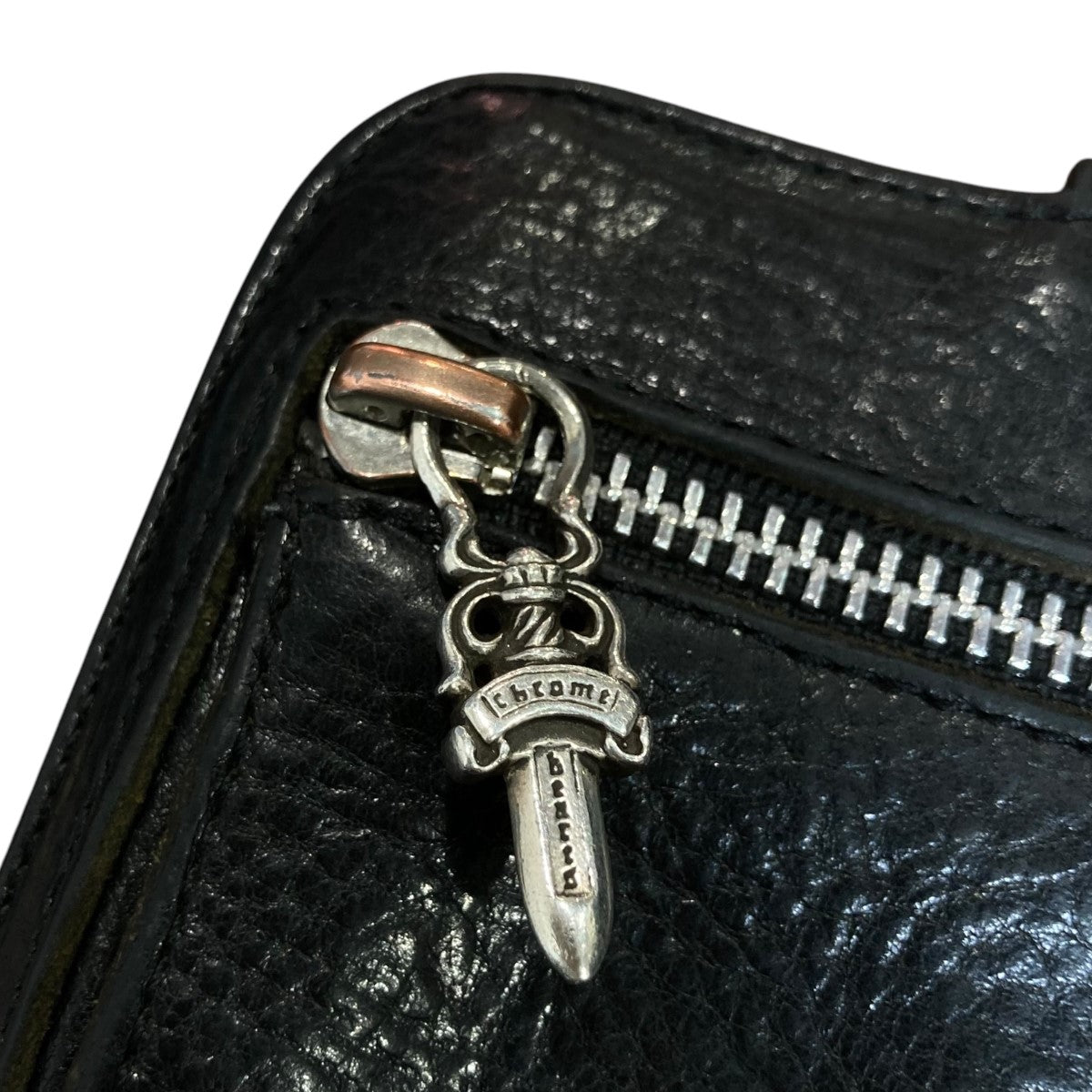 クロムハーツ　ジャンクウォレット　※商品説明お読み下さい。 CHROME HEARTS(クロムハーツ) スクエアボタンビルレザー