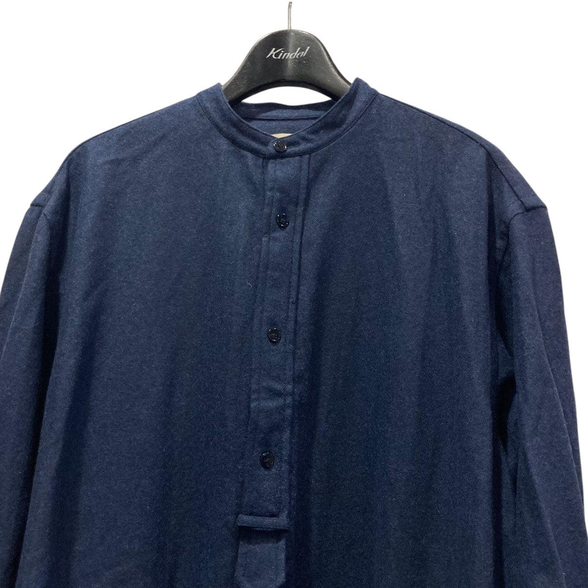 BLAMINK(ブラミンク) バンドカラーウールワンピース ネイビー サイズ