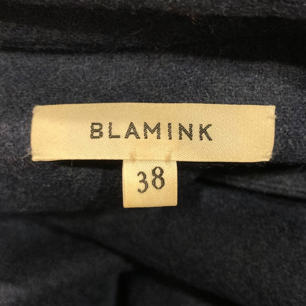 BLAMINK(ブラミンク) バンドカラーウールワンピース ネイビー サイズ