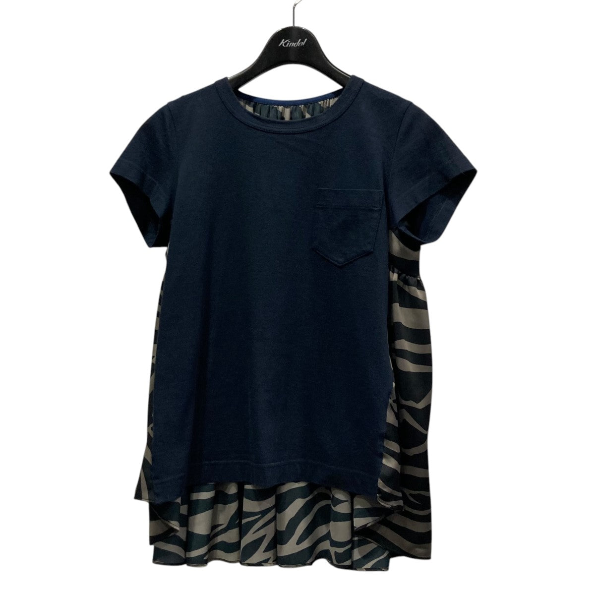 sacai ニット　トップス　シャツ　ネイビー　2 sacai サカイドッキングトップスニットシャツ