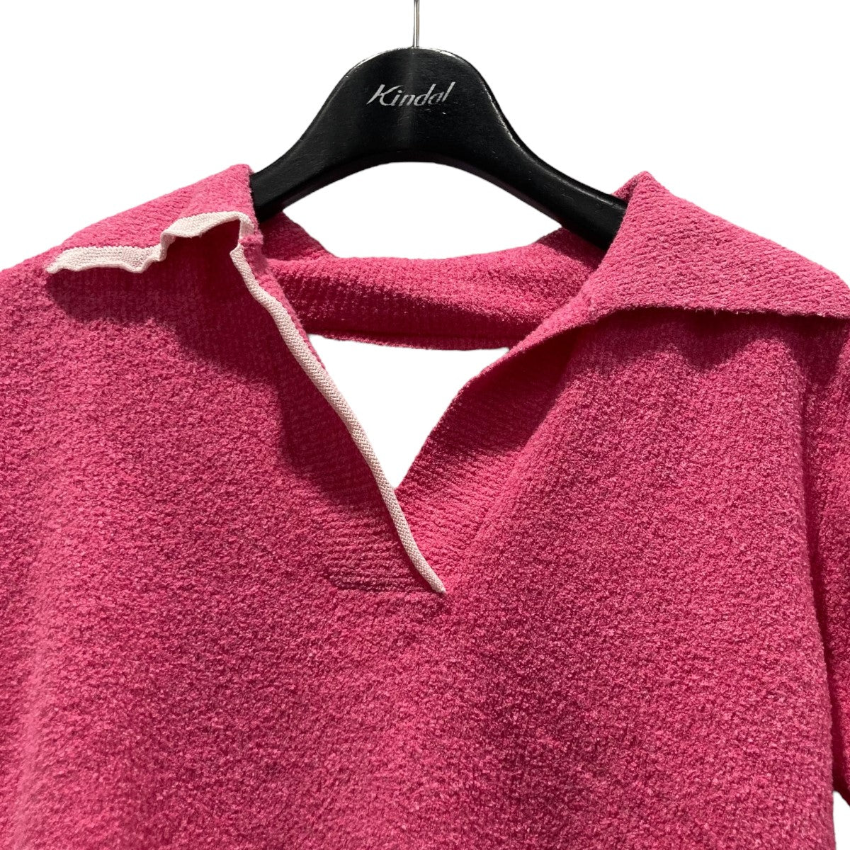 ジャックムス JACQUEMUS バックオープンニットポロ ピンク サイズ：36 JACQUEMUS(ジャックムス) バックオープンニットポロ ピンク