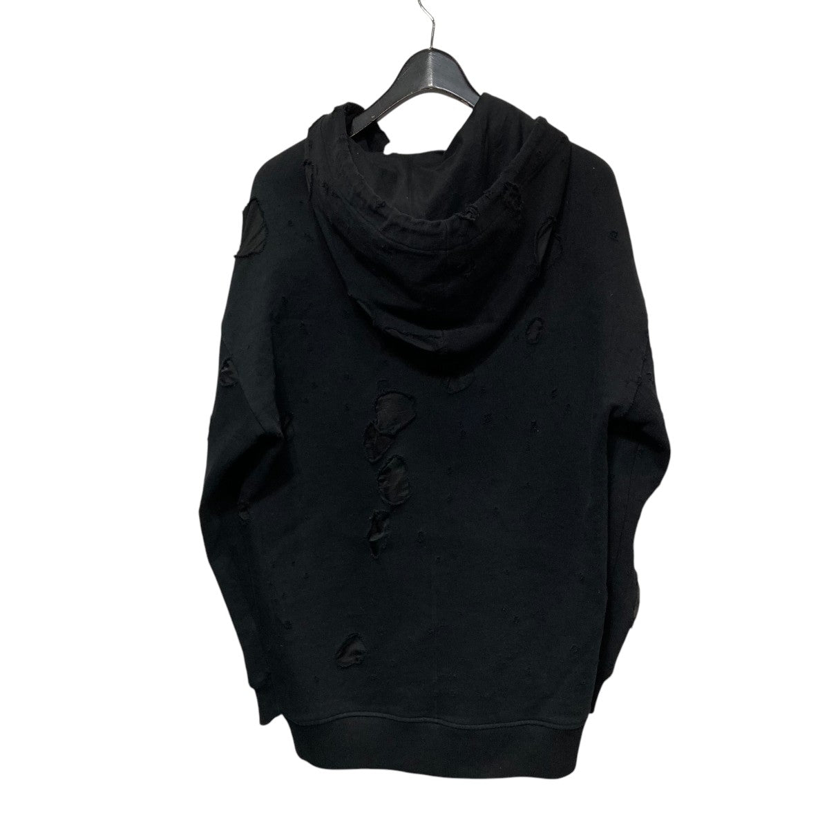 【極上美品】GIVENCHY ジバンシーデストロイ加工 ロゴパーカーブラック 極上美品】GIVENCHY ジバンシーデストロイ加工 ロゴパーカーブラック