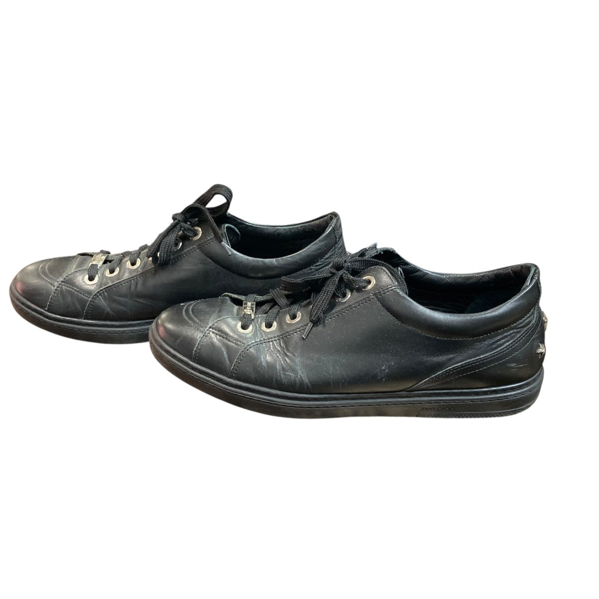 新品 ジミーチュウ Monza レザー スニーカー ブラック　シルバー　黒色 JIMMY CHOO レザースニーカー ブラック サイズ 44｜【公式】カインド