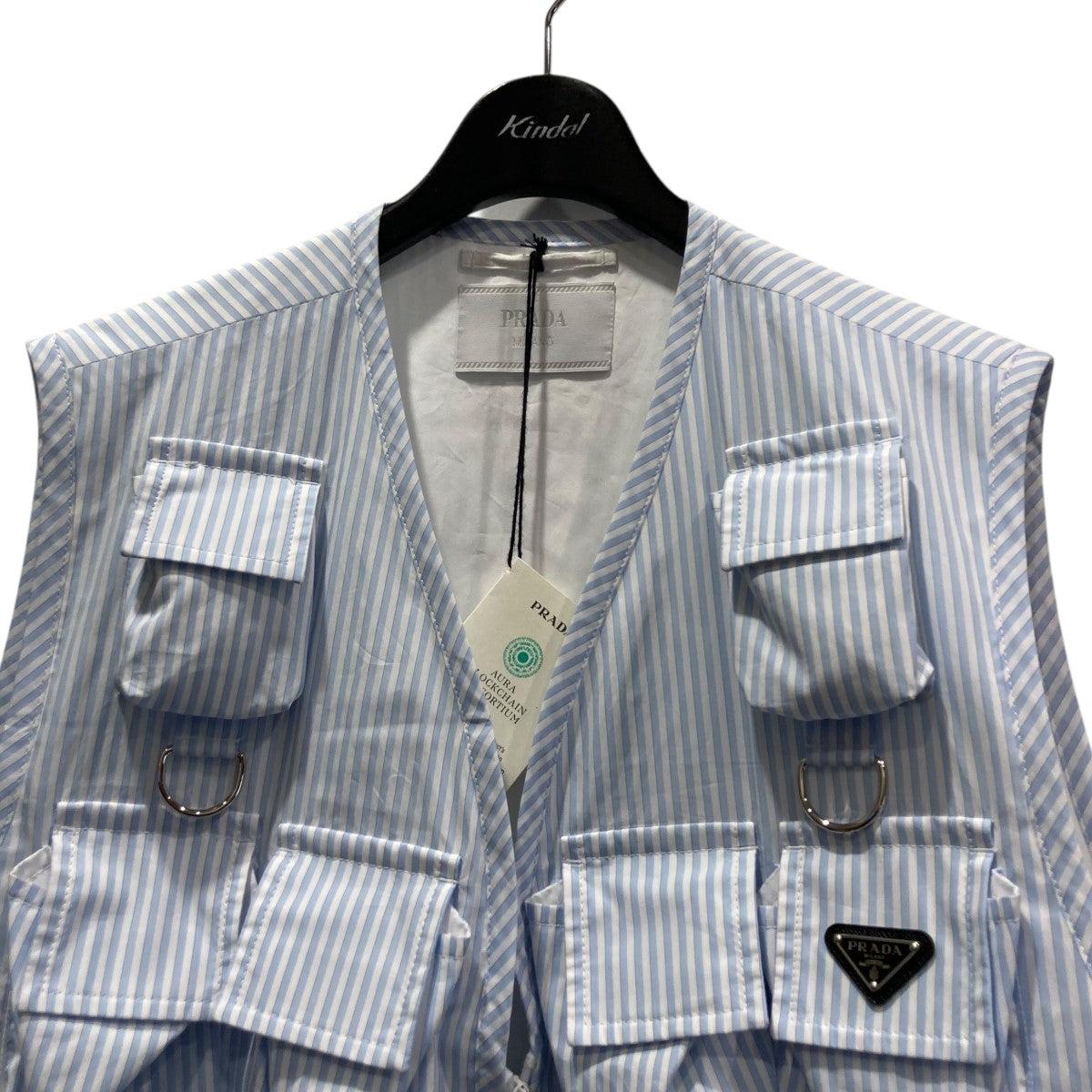 PRADA ストライプフィッシングベスト 古着・中古-3枚目のアイテム画像